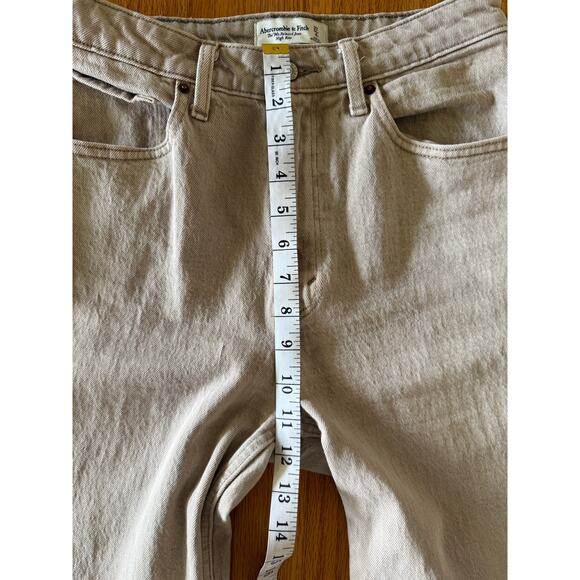 Abercrombie & Fitch High Rise Oatmeal Jeans - Size 27 - Picture 6 of 8